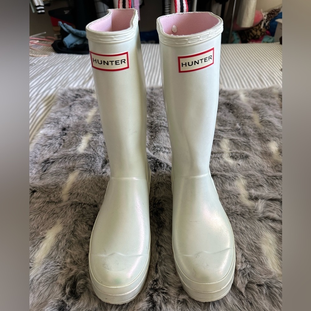 Hunter Play Insulated Tall Rain Boot in Zinc sz 9 - Picture 3 of 11